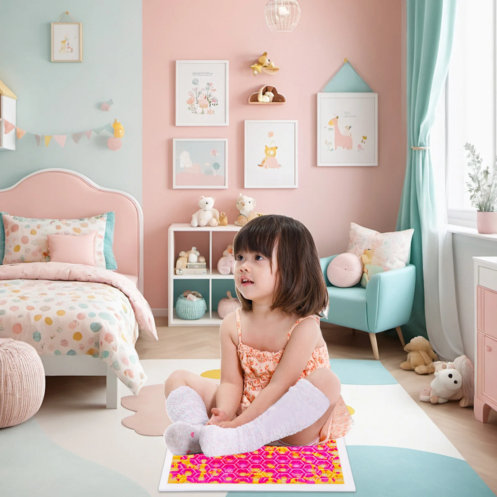 

1PC Educational Sensory Liquids Floor Tile Toy for Children - Interactive Sensory Play Mat