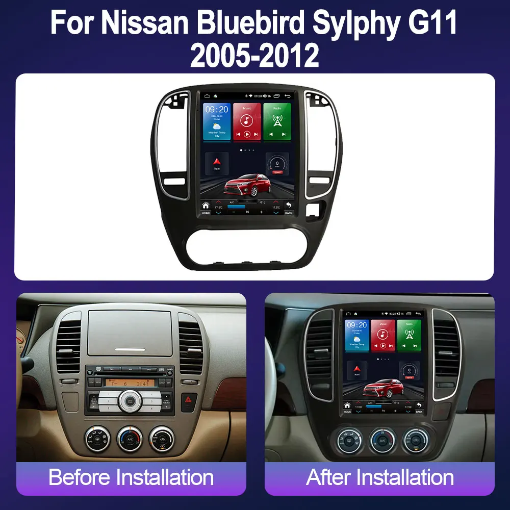 لنيسان بلوبيرد سيلفي G11 2005-2012 9.7 بوصة 7862S أندرويد 13 راديو السيارة تسلا نمط الوسائط المتعددة CarPlay السيارات لتحديد المواقع نافي ستيريو #2