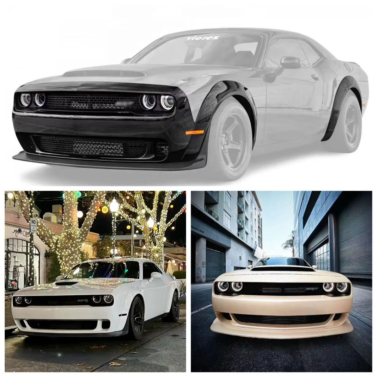 

2015 to 2020 Demon Style Body Kit Hellcat With Front Bumper Front Spoiler for Challenger High Quality Plastic