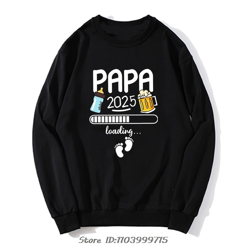 Papa 2025 Hoodie Future Dad And Mom French Texts Beer Lovers Father's Day Gift Men Sweatshirt Cotton Clothing Casual Streetwear