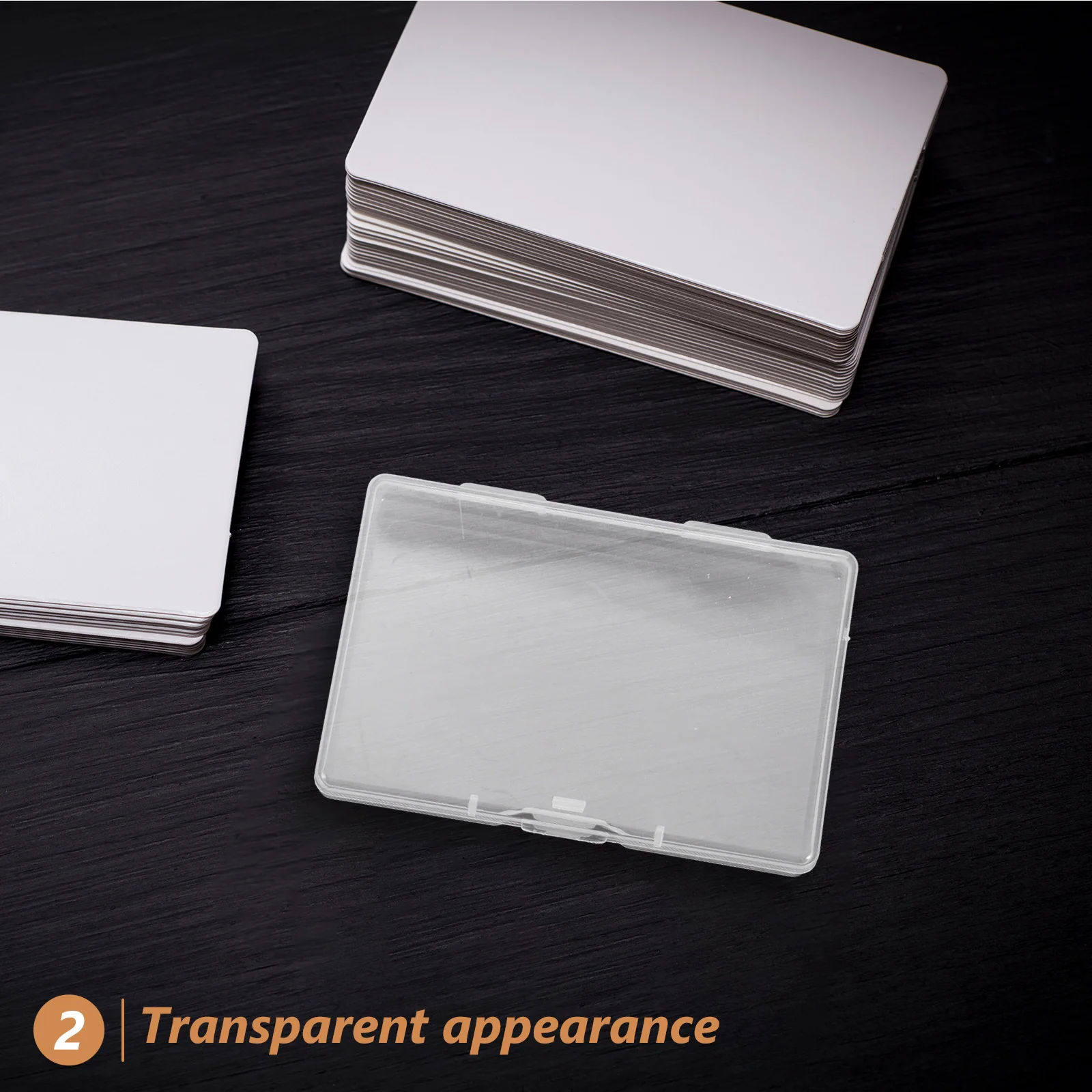 

8pcs Transparent Business Card Holder Clear Plastic Storage Box For Credit Cards Playing Cards Water Resistant Portable Mini