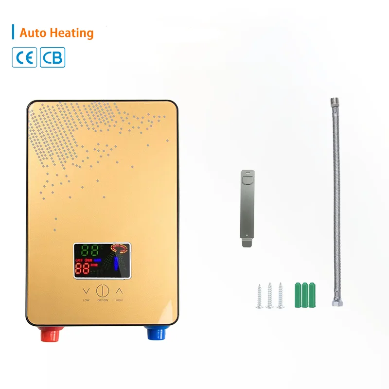 Portable Button-type Big Screen Design Instant Electric Shower Water Heaters