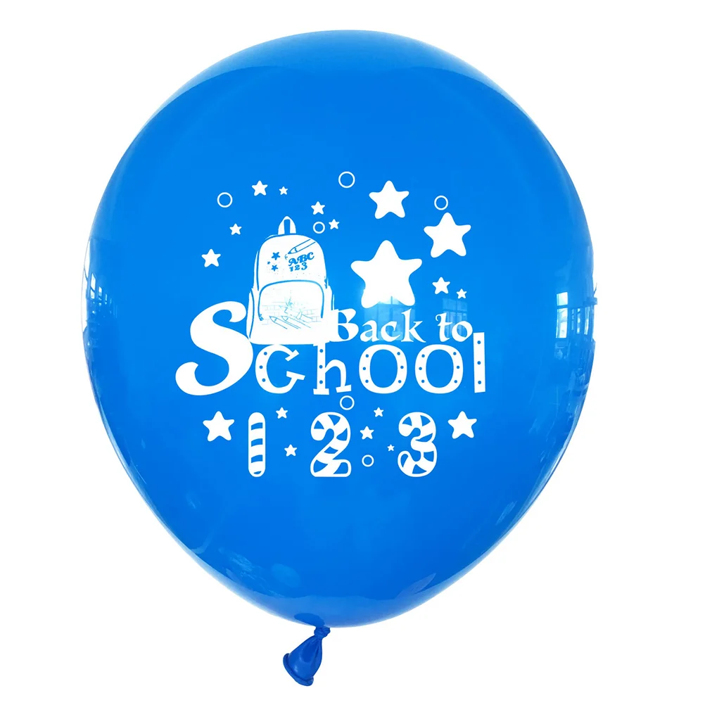 63pcs Creative Back to School Letter Balloon Cartoon Printed Balloons Decor Latex School Classroom Balloon Layout (50pcs Colorfu