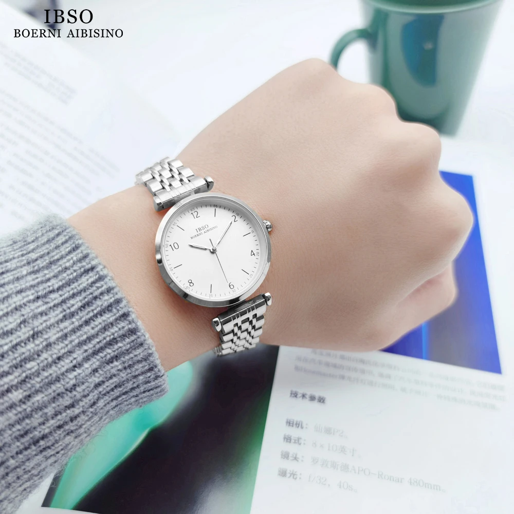 IBSO New Elegant Women Watch Set Japanese Quartz Movement 3ATM Waterproof  Stainless Steel Mesh Band Luminous Hands Love\'s Gifts