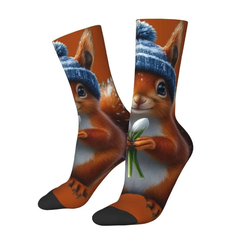 

Custom Cute Squirrel Mens Crew Socks Unisex Novelty 3D Print Dress Socks