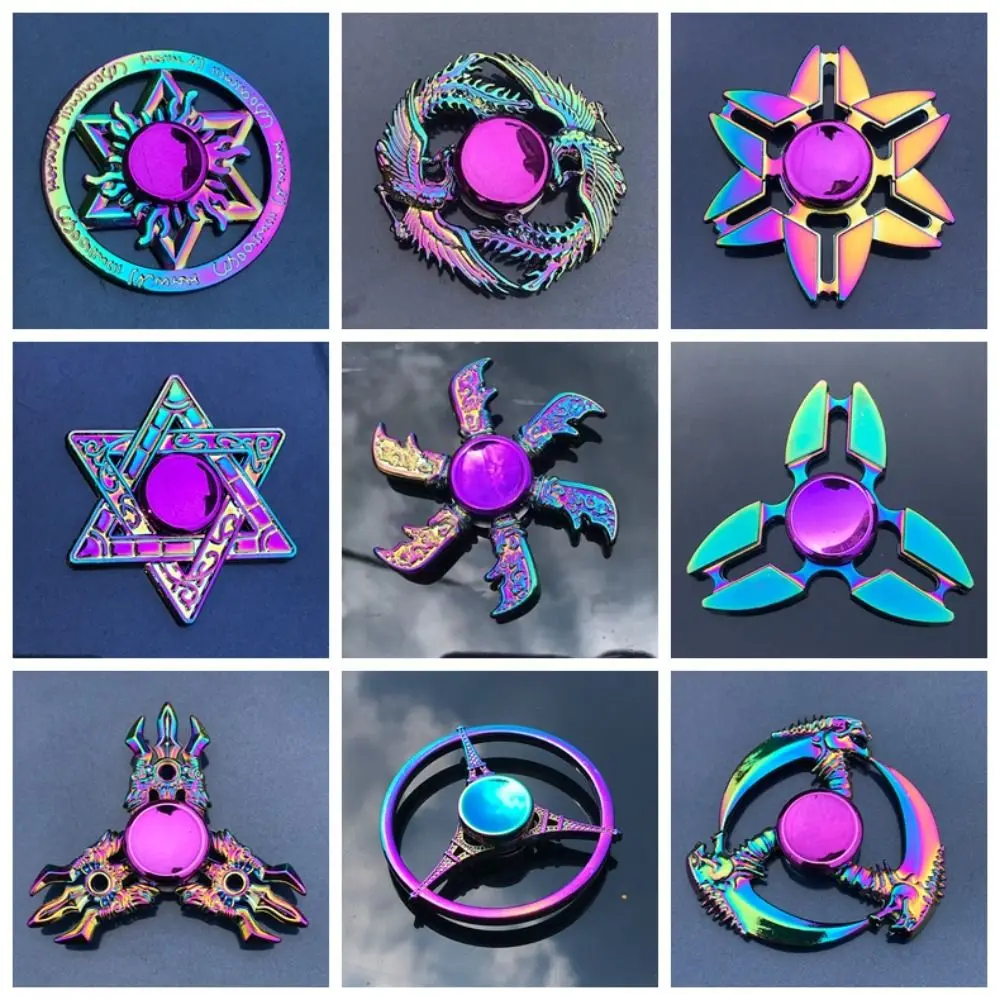 

Metal Rainbow Finger Spinner EDC Hand Spinner Anti-Anxiety Toy for Spinners Focus Anti Pressure ADHD Finger Spinner Kids Toys