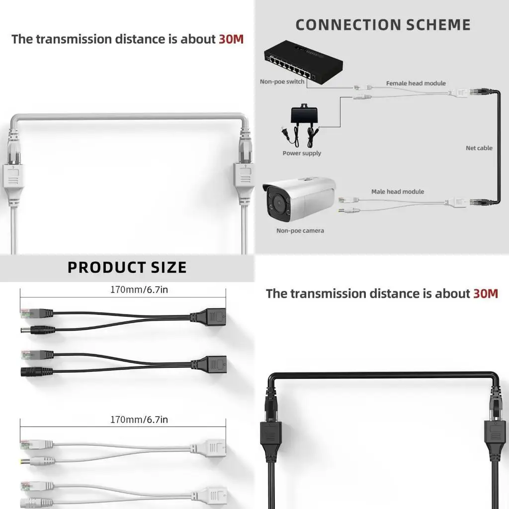 

Y1UB Passive PoE Injector and Splitter for Surveillances Camera Stable Transmission Use with Security Camera,Wireless Access