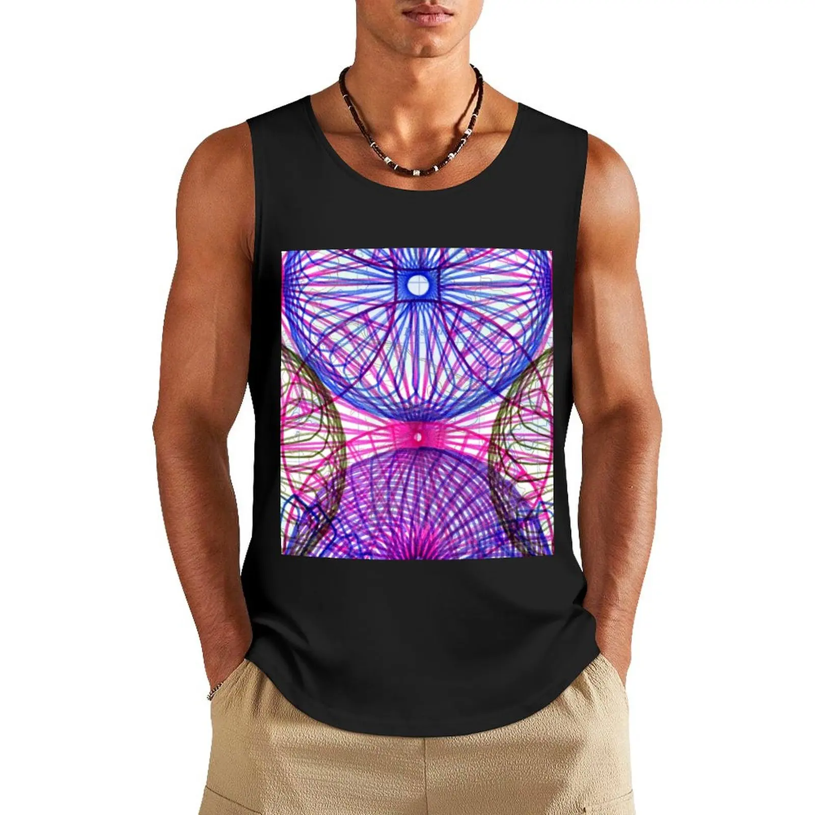 

Color Spiral Design Tank Top gym shirt man summer 2025 t-shirts for men Men's vest