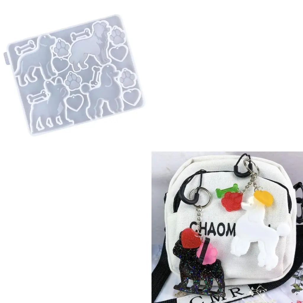 Resin Keychain Molds Dog Series Pendant Moulds Jewelry Making Silicone Molds Silicone Texture for Hand-Making Jewelry