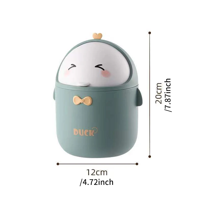 Mini Desktop Trash Can With Lid Portable Cute Cartoon Trash Bin Bedroom Organizer Office Car Small Trash Can Stationery Storage