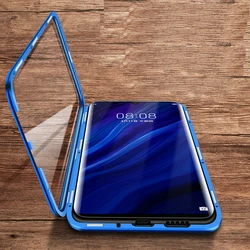 360 Full Protection Metal Magnetic Case For Samsung S23 Ultra S25 S24 S22 S21 Plus A52 A32 A53 A33 A51 Double Sided Glass  Cover