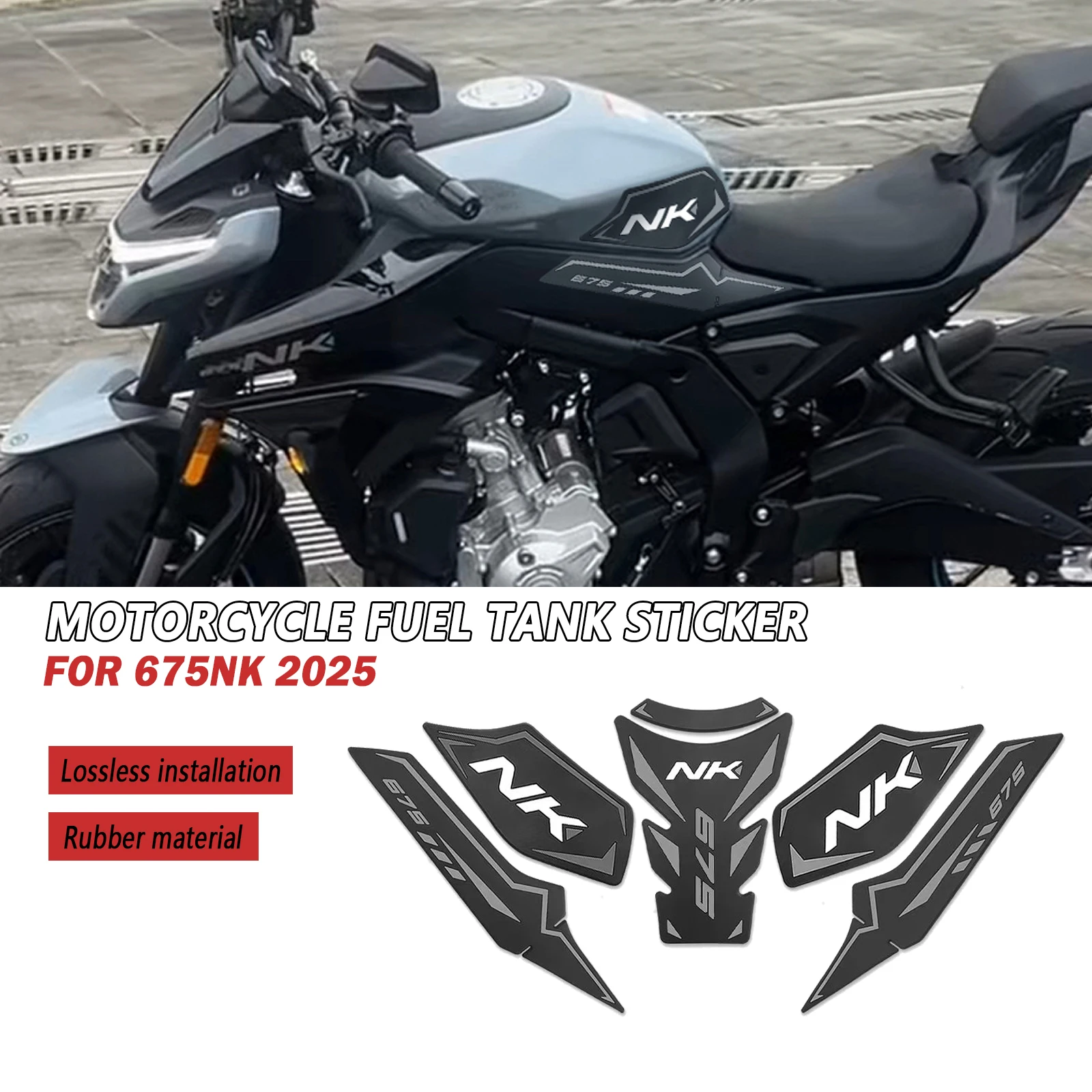 

Motorcycle side fuel tank pad FOR CFMOTO 675NK NK675 675 NK CF675 2025 Tank Pads Protector Stickers Knee Grip Traction Pad