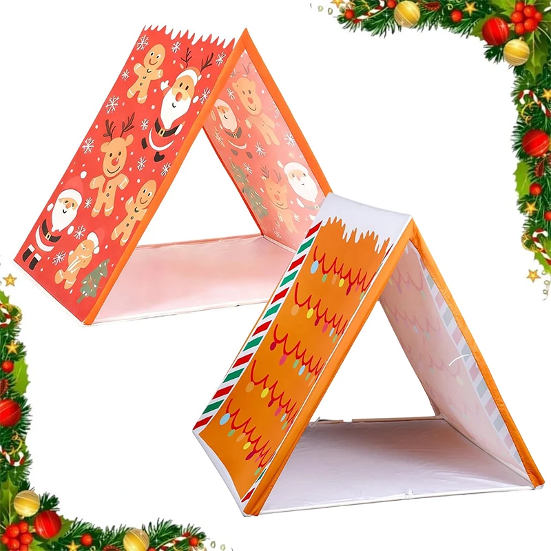 خيمة منزل خبز الزنجبيل البني القابلة للفصل؛ مساحة لعب خفيفة الوزن وصديقة للسفر