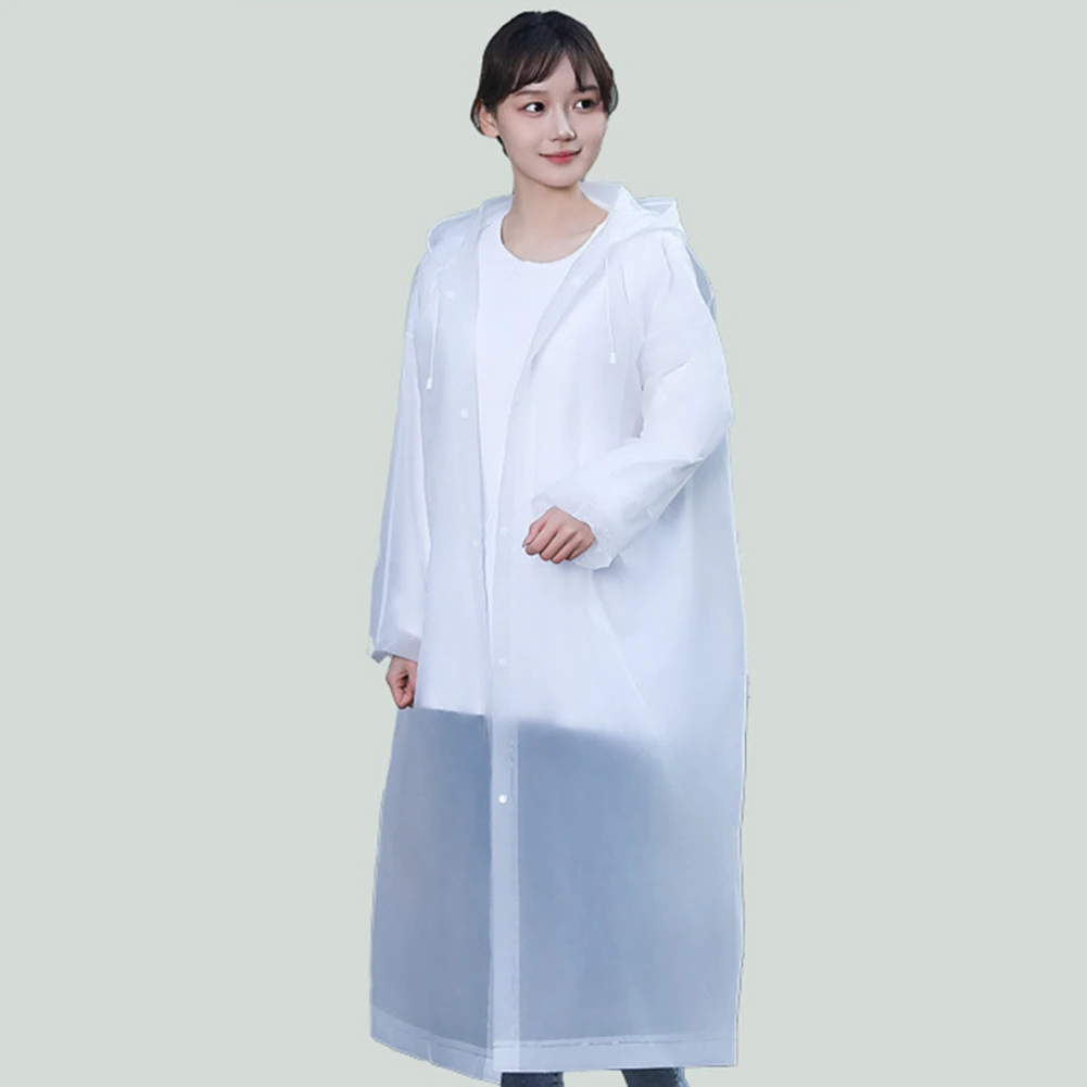 

Длинный плащ с капюшоном для взрослых, водонепроницаемая утолщенная уличная дождевик, подходящая для пеших прогулок, кемпинга и путешествий в влажной погоде