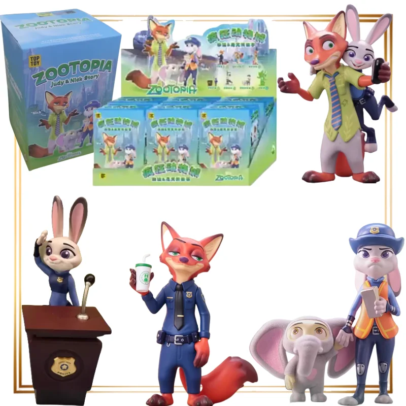 

Подлинная TOPTOY Zootopia Judy & Nick's Story Series слепая коробка настольные украшения фигурки куклы аниме периферийные устройства праздничные подарки