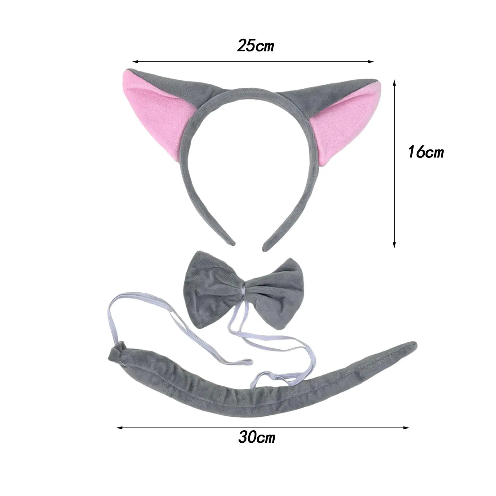 Fuchsohren und Schwanz-Set für Damen und Mädchen für Maskerade, Geburtstag, Karneval