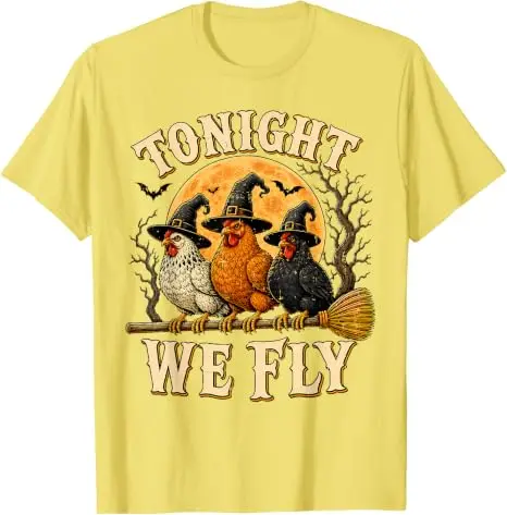 Heute Nacht fliegen wir, lustiges Hühner-T-Shirt, gruselige Saison, Bauernhof, Halloween-T-Shirt, Y2k-Humor, Bauern-Halloween-Partykleidung, grafische Bekleidung, Geschenke – Detail 19