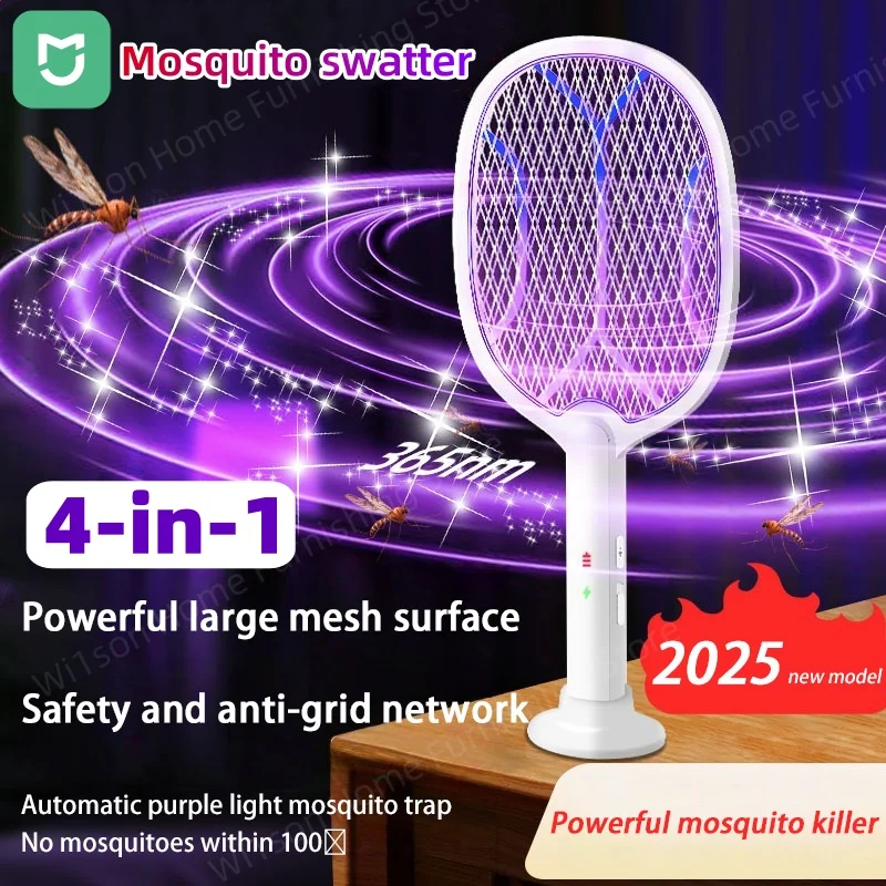 

Mijia Powerful Electric Mosquito Swatter Usb Rechargeable Home Outdoor Durable Battery Multi Functional Mosquito Killer Lamp