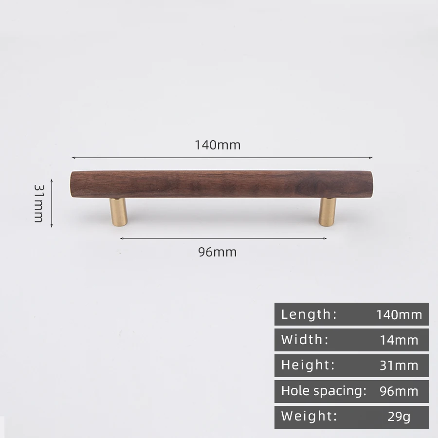 KEDLO Japanse stijl massief houten kinderkamer houten+messing greep houten stijl moderne minimalistische walnoot houten ladegreep