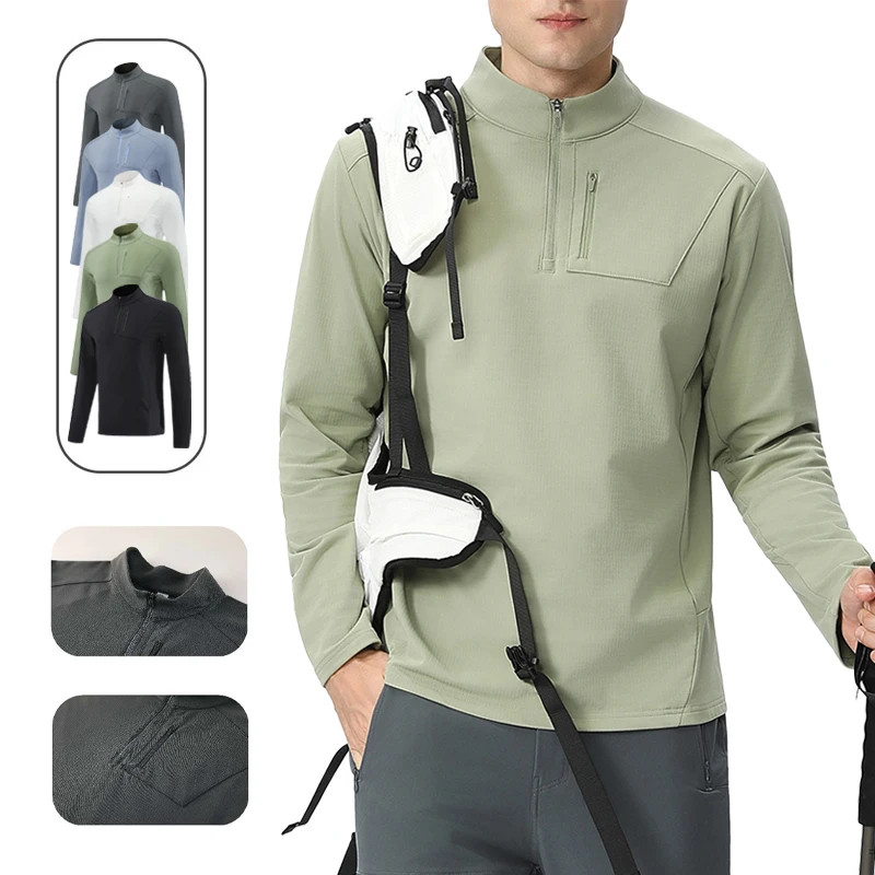 

Fleece Running Jacket for Men Women Winter Warm Half Zip Top-Breathable Quick Dry Thermal Pullover with Pokcet Outdoor Workout