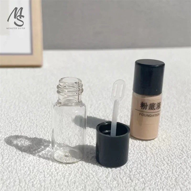 2-10Pcs 4/5ml 리퀴드 파운데이션 하위 패키지 병 두꺼운 유리 병 비 깨지기 쉬운 휴대용 여행 화장품 하위 패키지 도구