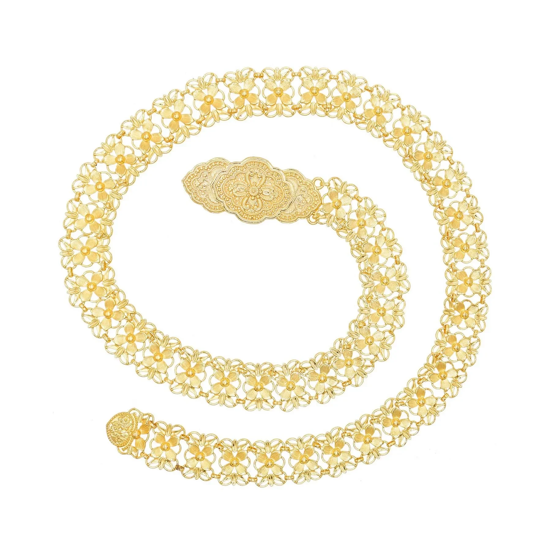 

Модные золотые металлические резные полые цветы на талии, цепочки на живот, традиционное малазийское тайское украшение для отпускного платья, украшения для тела