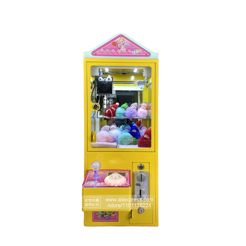 6pcs Mini Claw Crane Stuffed Doll Gachapon Capsules Candy Vending Machine Kids Catch Plush Toy Grab Gift Retro Coin Arcade Games