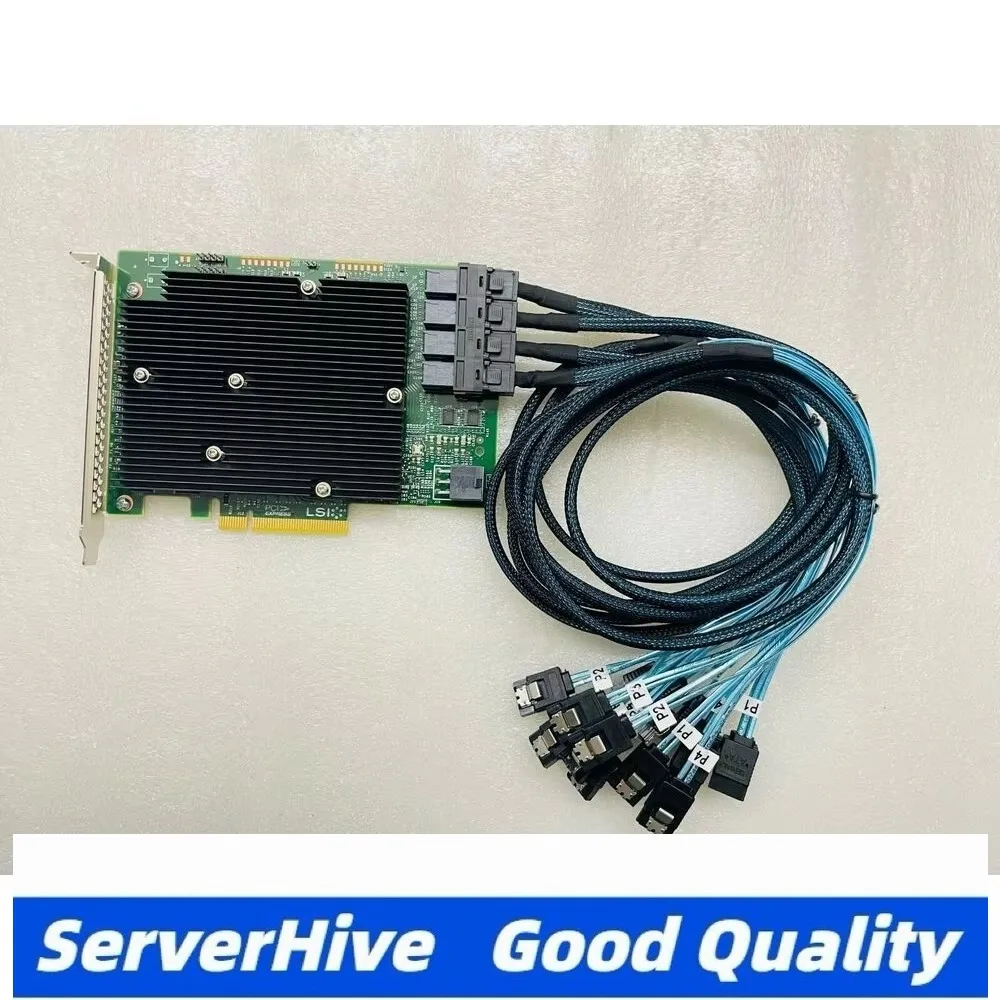 LSI SAS 9300-16i 12GB/S HBA BUS ADAPTER CARD IT Mode 4*SFF-8643 SATA Cable