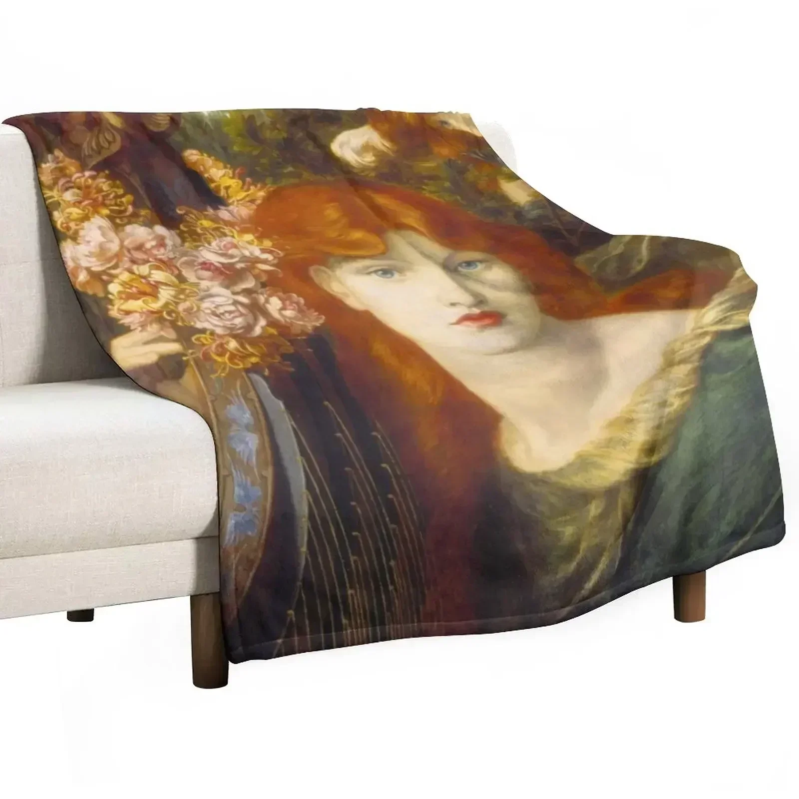 La Ghirlandata (1873) de Dante Gabriel Rossetti Cobertor Decorativo Resistente ao Desbotamento e Durável