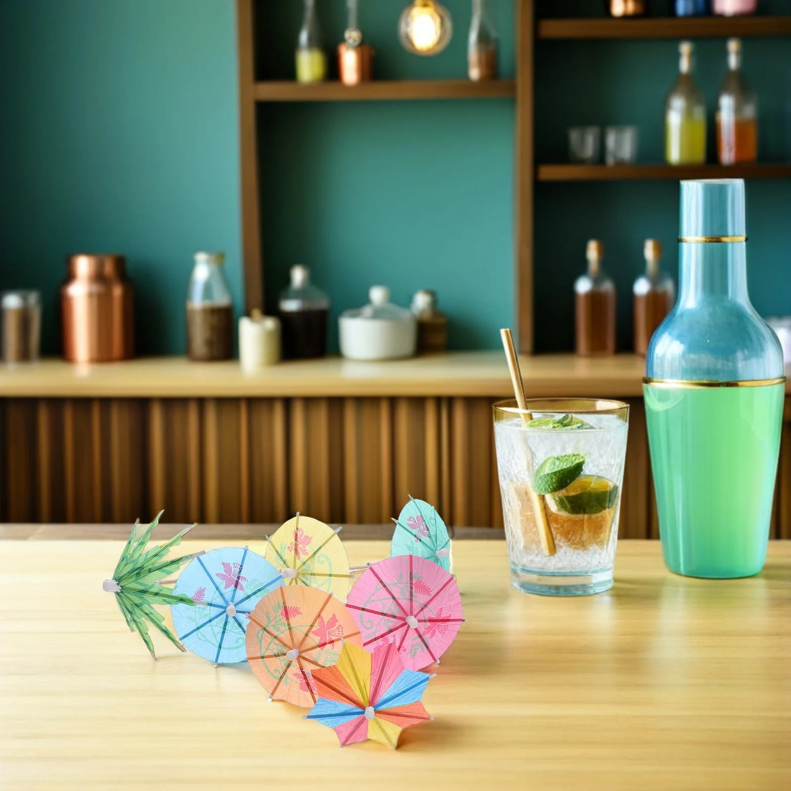 

120pcs Tropical Cocktail Umbrellas Mini Paper Parasols Decorative Drink Umbrella Party Decor Small Colorful Umbrellas Beverages