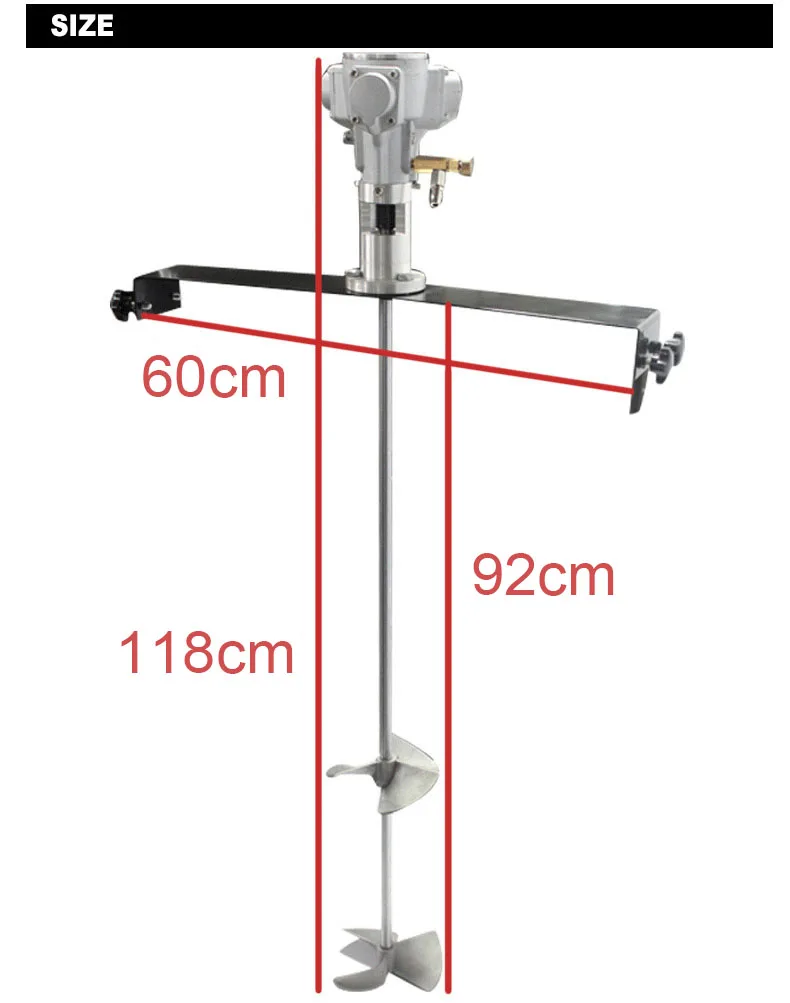 Imagem -06 - Colagem Pneumática da Liga de Alumínio da Máquina do Misturador do Agitador de 50 Galões e Misturador de Alta Potência da Tinta 200kg