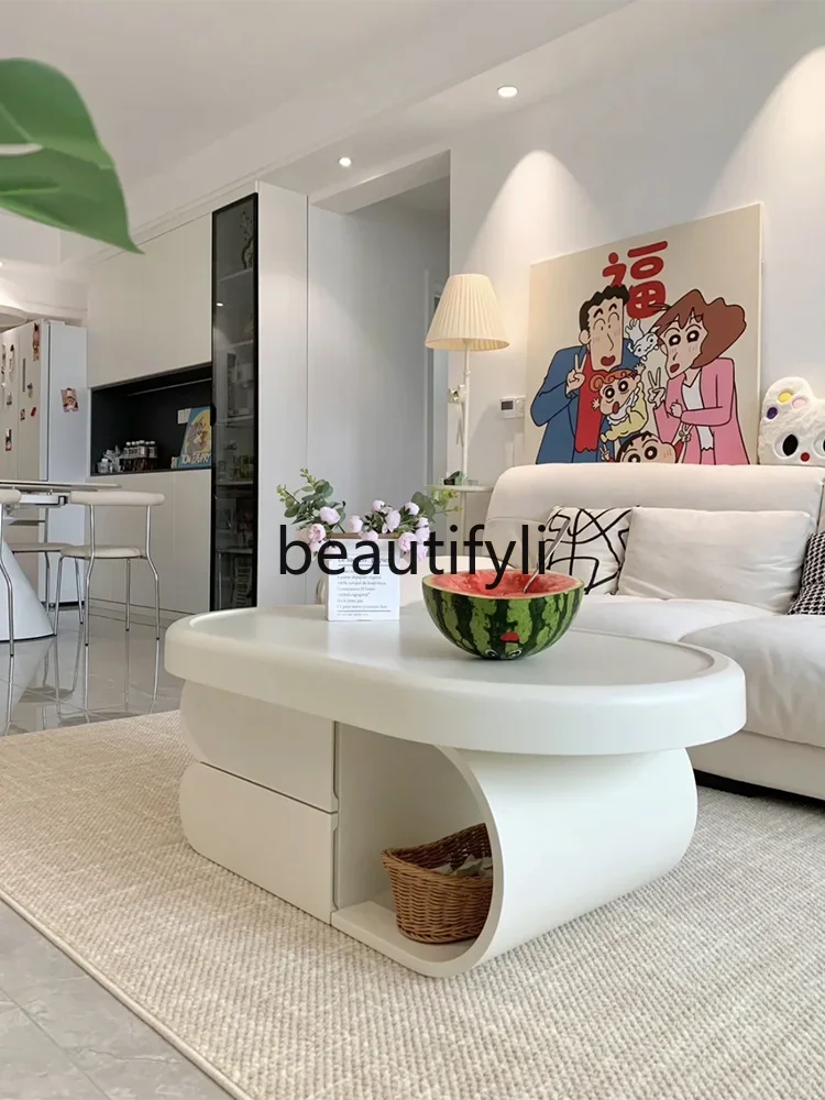 

S7486teae Cream ветер журнальный столик гостиная бытовая маленькая квартира рок-плита свет роскошный высокий смысл минималистский