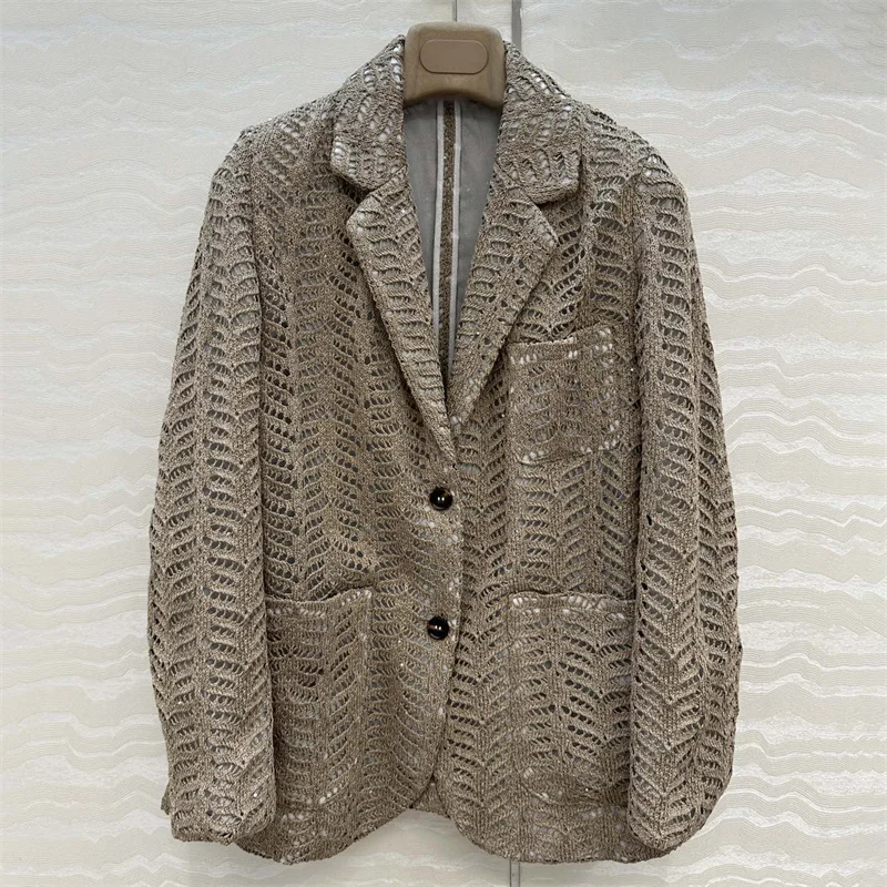 

Женская куртка, новый эластичный вязаный топ с длинными рукавами на осень 2021, однобортный приталенный пиджак, блейзер y2k