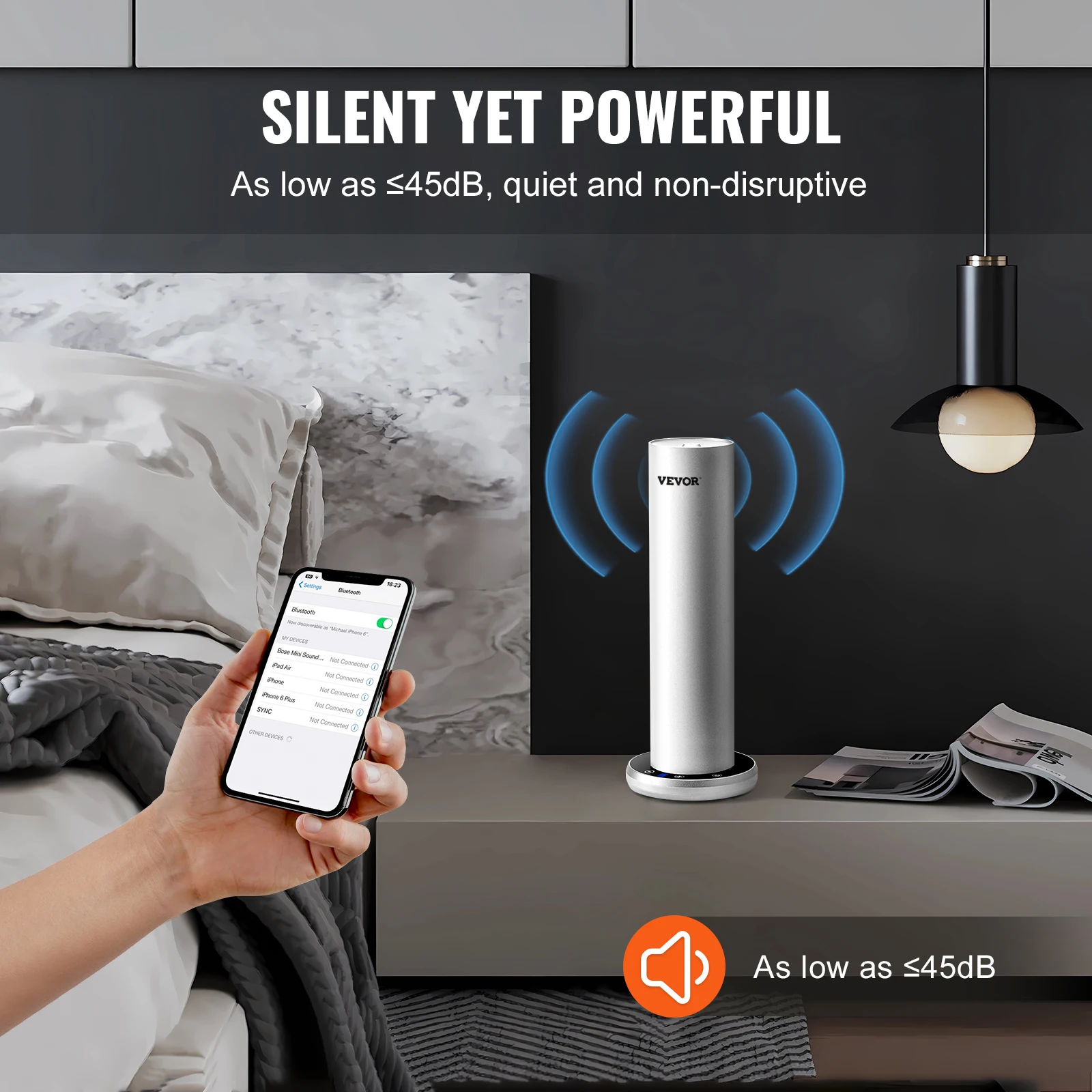 Машина для ароматического воздуха VEVOR, Bluetooth, умный диффузор холодного воздуха, безводный диффузор для эфирного масла, воздушный диффузор, напольная машина для ароматерапии