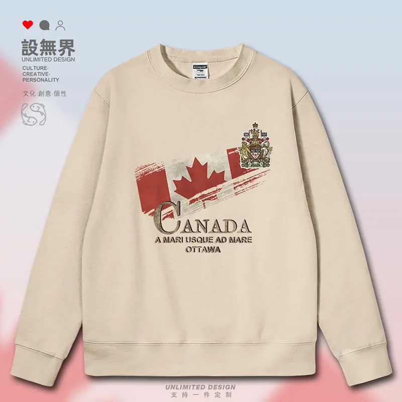 Canadian Ottawa Flag  National Retro mens hoodies white for men fashion sporting sports new streetwear clothes autumn winter