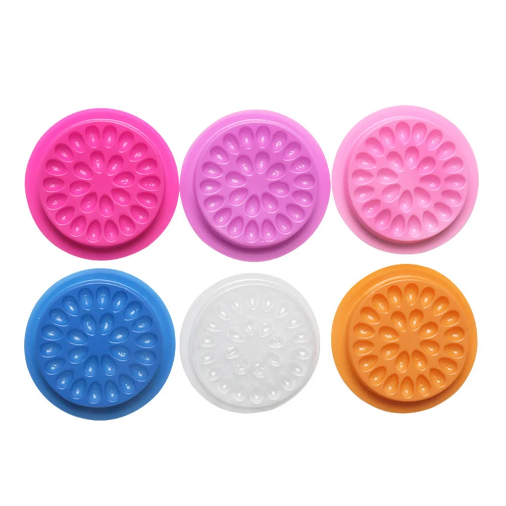 20 個まつげトレイ花の形強力な粘着性まつげエクステンション用接着剤ホルダーグラフティングラッシュスパスタジオ使用