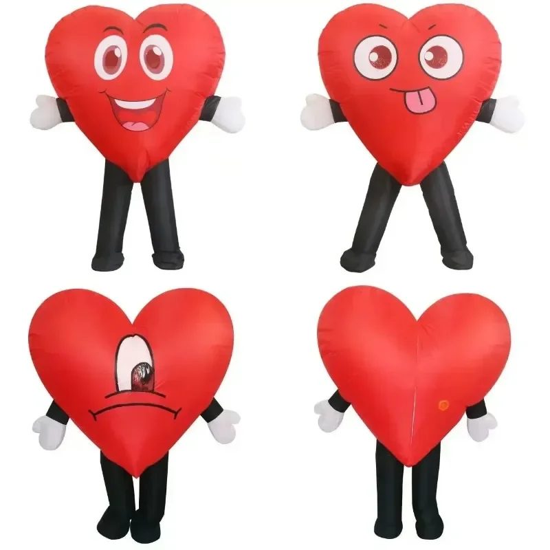 

Halloween Party Festive Red Love Expression Smile Props Inflatable Heart-shaped Costume Atmosphere Stage Performance Props Gift