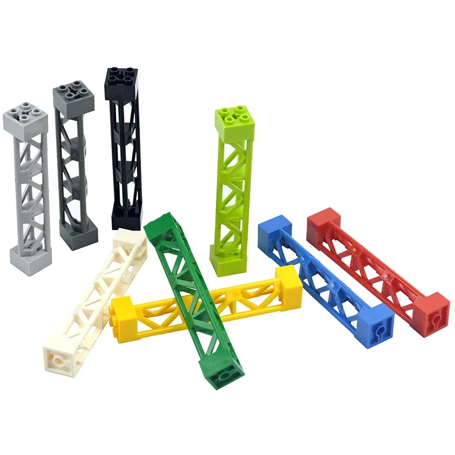 MOC High-Tech Pillars Bricks 2X2X10 Support Baseplate Bridge Pillar Girder Bracket Building Block Column Toys Compatible 95347