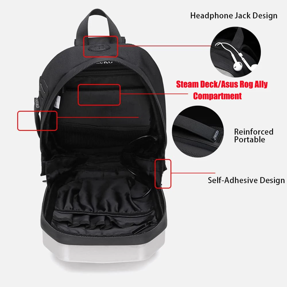 For Steam Deck Carrying Case,Waterproof Backpack Hard Shell Crossbody Shoulder Bag Casual Steam Chest Bag,Compatible ROG Ally