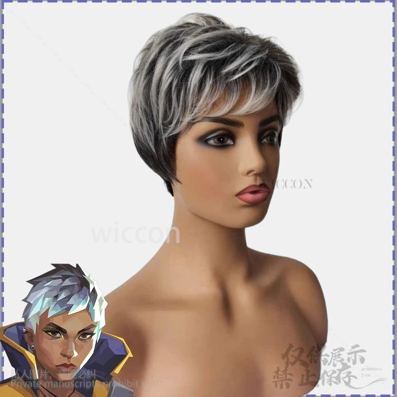 أنيمي لعبة VALORANT تأثيري Waylay زي أصفر أسود الخليط بذلة موحدة الباروكات الدعائم مجموعة أحذية Y2K فاسق الفتيات مخصصة