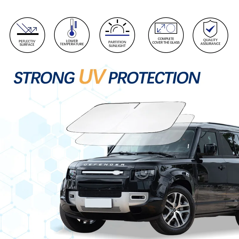 

Car Windshield Sun Shade For Land Rover Defender Sunshade Summer Visor Protector Foldable Blocks UV Rays Protection Accessorie