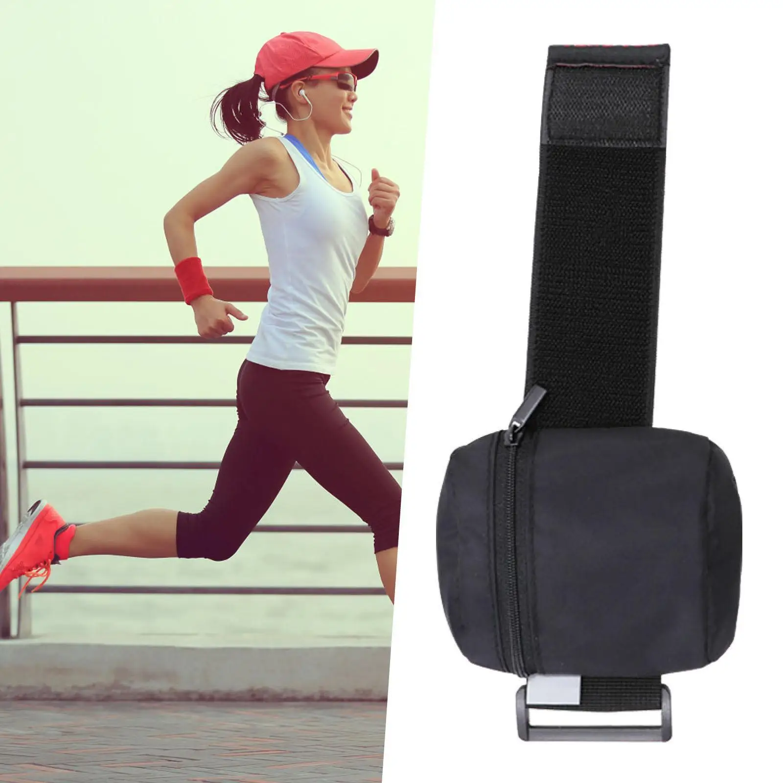 

Wrist Wallet Adjustable Lightweight Money Pocket Water Resistant Portable Wrist Pouch for Biking Fitness Trekking Hiking Workout