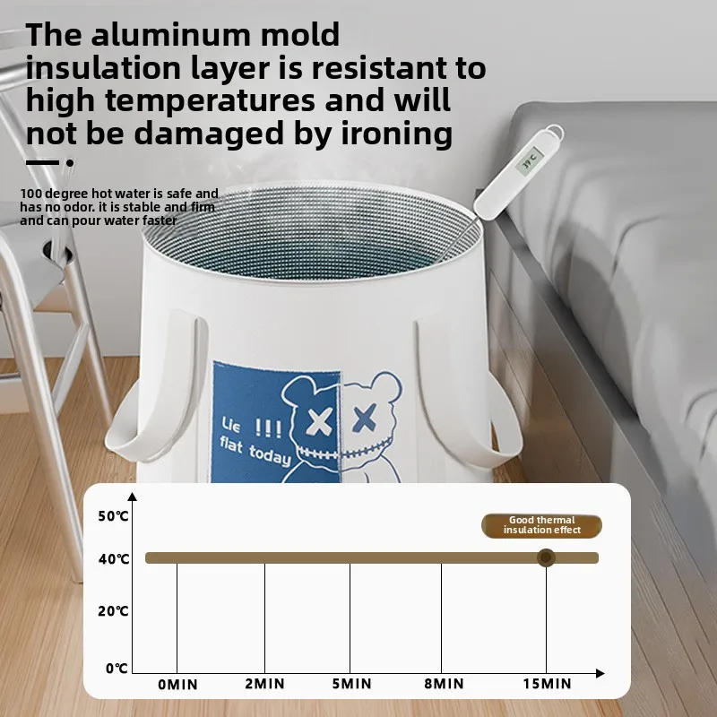 Secchio per piedi pieghevole Isolamento termico domestico Secchio per piedi portatile Strumento da bagno pieghevole multifunzionale senza odori