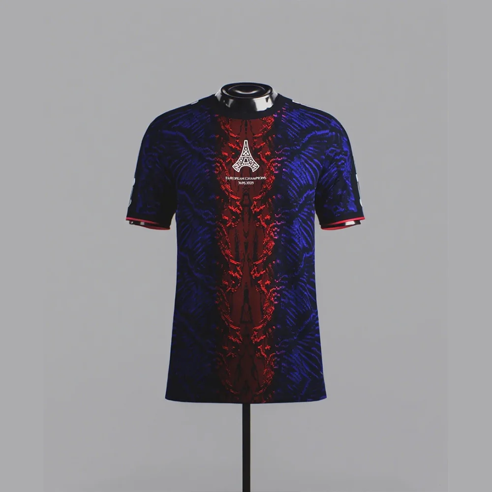

2025 Mens PSG Special Short Sleeve Football Shirt Training Soccer Uniform Moto The Parisians European Champions Jersey Tee Tops