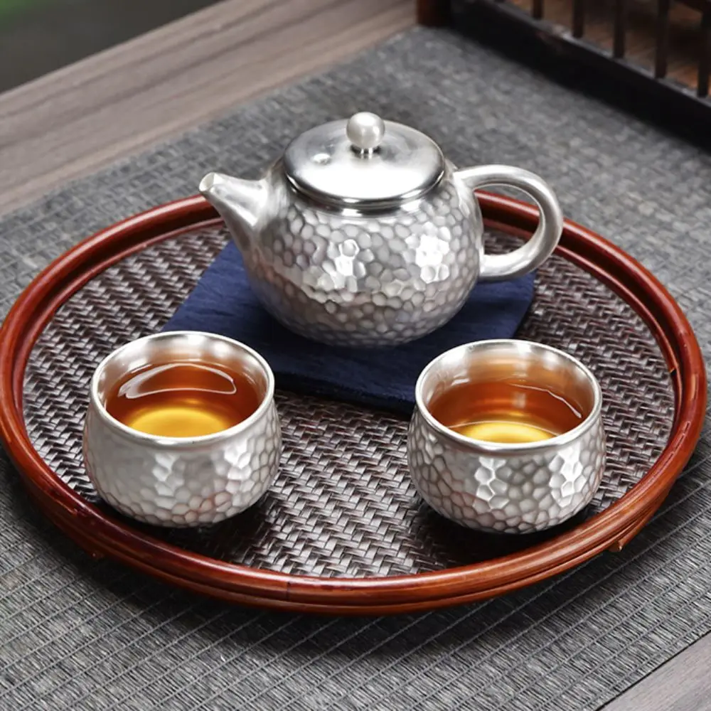 

Hammered Texture Silver Gilding Teapot Gift Set Filter Handmade Kung Fu Tea Cup Mini Heat-resistant Kung Fu Tea Pot Friend