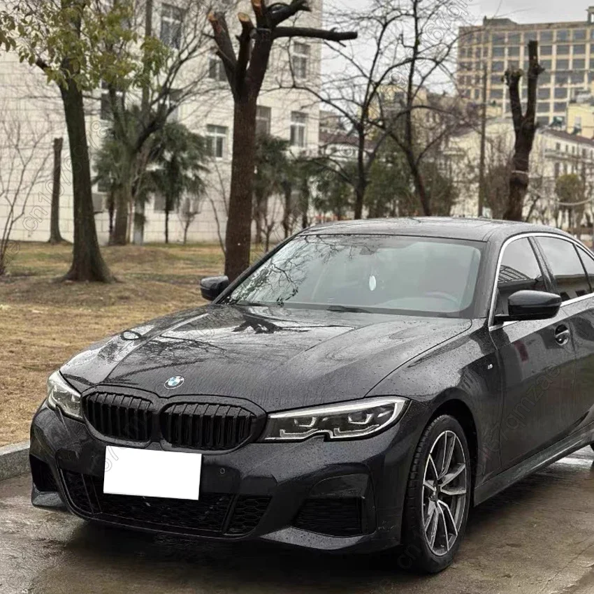 Single Slat Racing Grills For BMW 3 Series G20 G21 318i 320i M340i 2019-2022 M-Pack Gloss Black Front Bumper Kidney Grill Grille