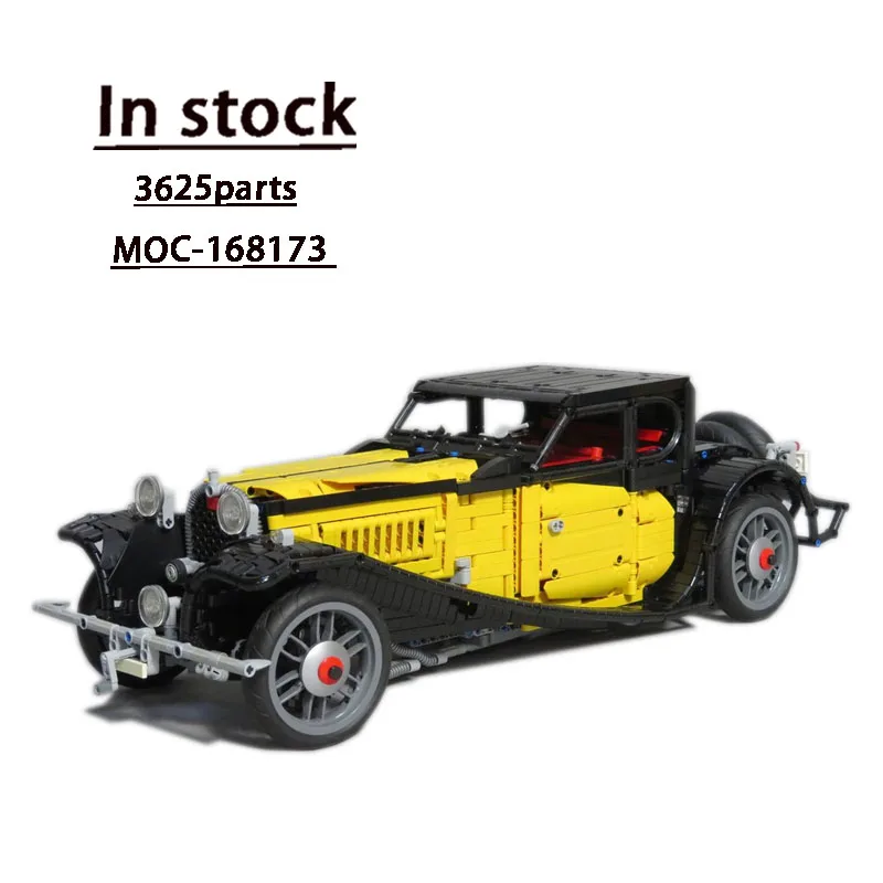 MOC-168173 Classic Yellow Sedan Assembly Stitching Building Block Model • 3625 Parts Kids Boy Birthday Building Blocks Toy Gift