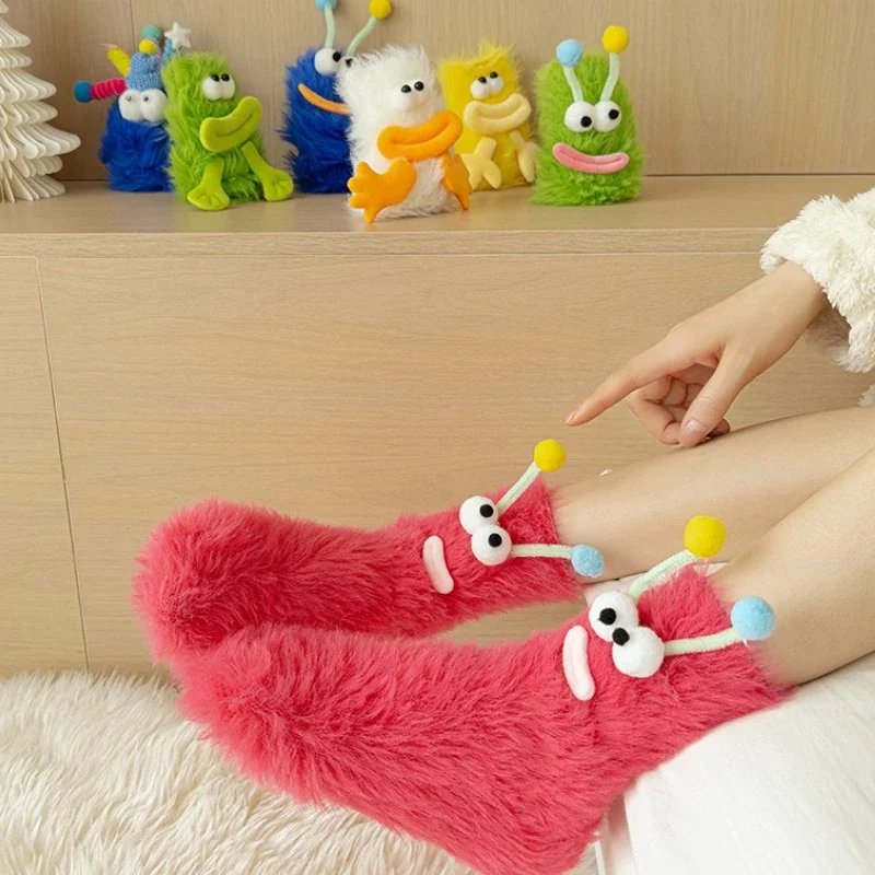 Women’s Mid Socks Plush Fleece Lined Soft Warm Comfortable for Home Relaxation Autumn Evenings and Holiday Christmas Gifting