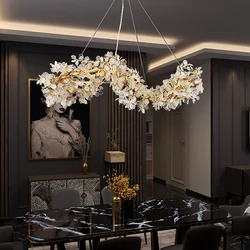 Modern Luxury Gold Chandeliers Home Villa Living Dining Room Lighting Decorate Pendant Lights Indoor Bar Hanging Lamps Fixtures