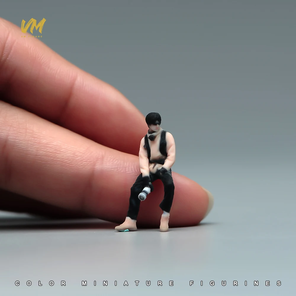 3D Miniatur-Figuren 1/64 Rennfahrerin Professionelle Fotografin Lässiger Mann Mädchen Szenerie-Requisiten Modellansicht Ornamente Fahrzeug-Dekoration – Detail 37